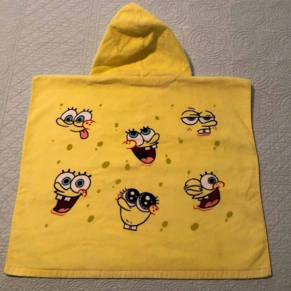 Vintage Nickelodeon Sponge Bob SquarePants hooded poncho towel.